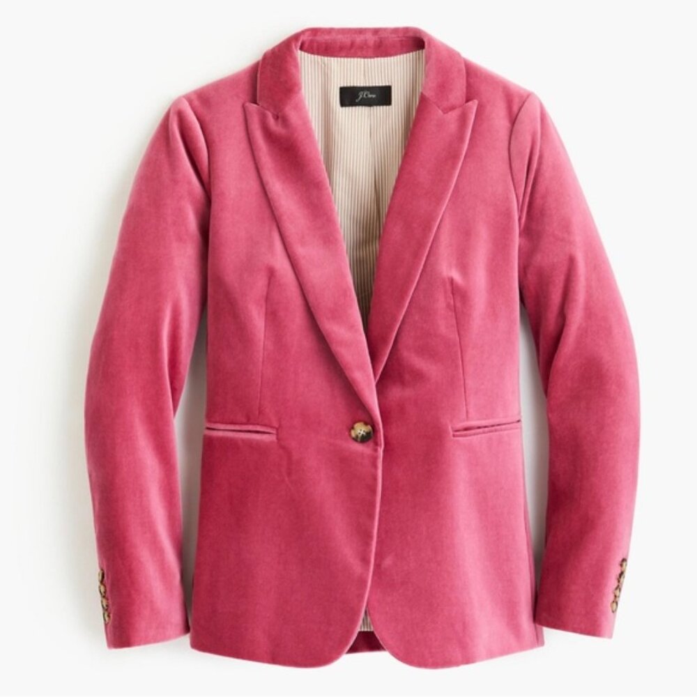 J. Crew Women’s Parke Velvet Blazer in Dried Rose, 14
